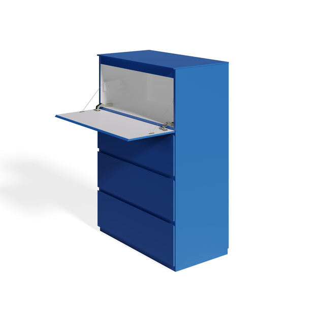 Kommode blau mit Klappe